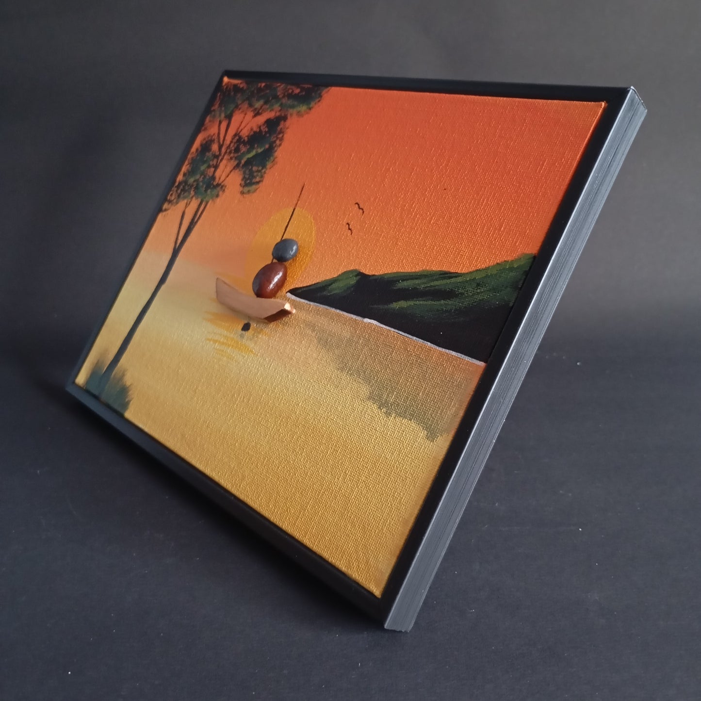 Boat Pebbles Art Frame