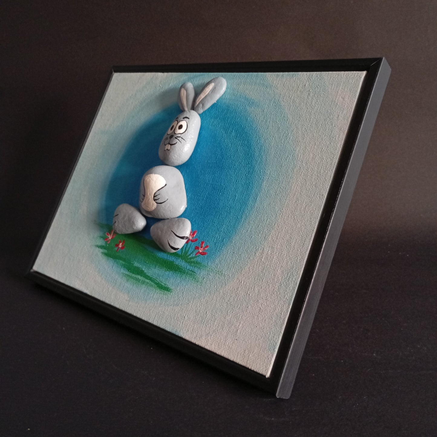 Bunny Pebbles Art Frame