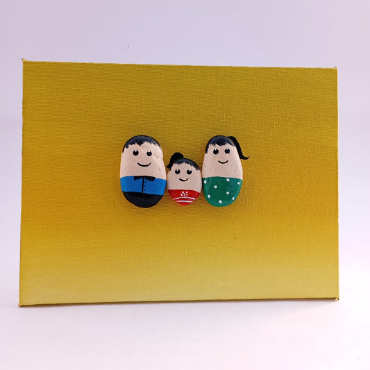 Family (Girl) Pebbles Art Horizontal Frame