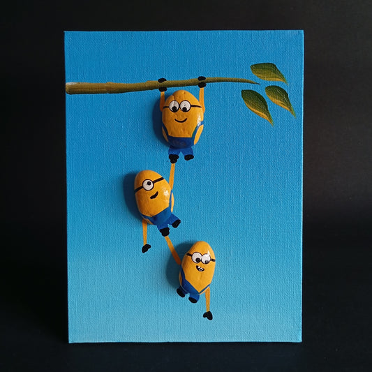 Minion Pebbles Art Vertical Frame
