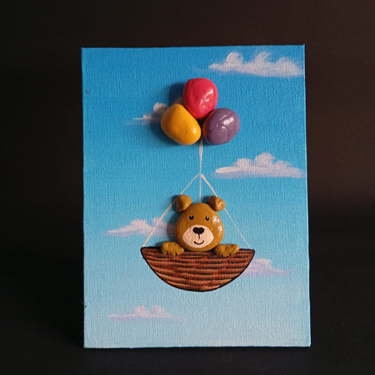 Bear Pebbles Art Vertical Frame