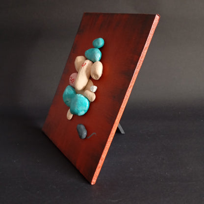 Lord Ganesha Pebbles Art Vertical Frame