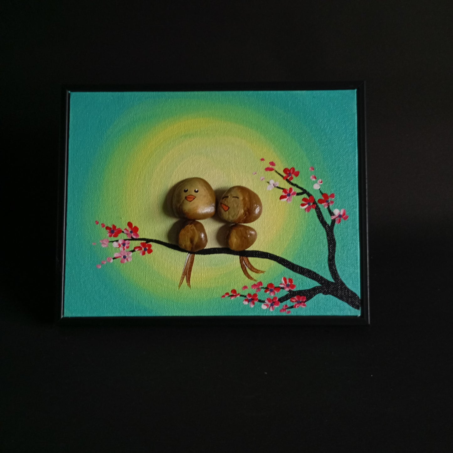 Lovebird Pebbles Art Frame