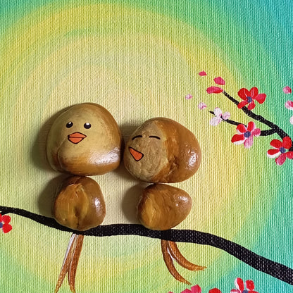 Lovebird Pebbles Art Frame