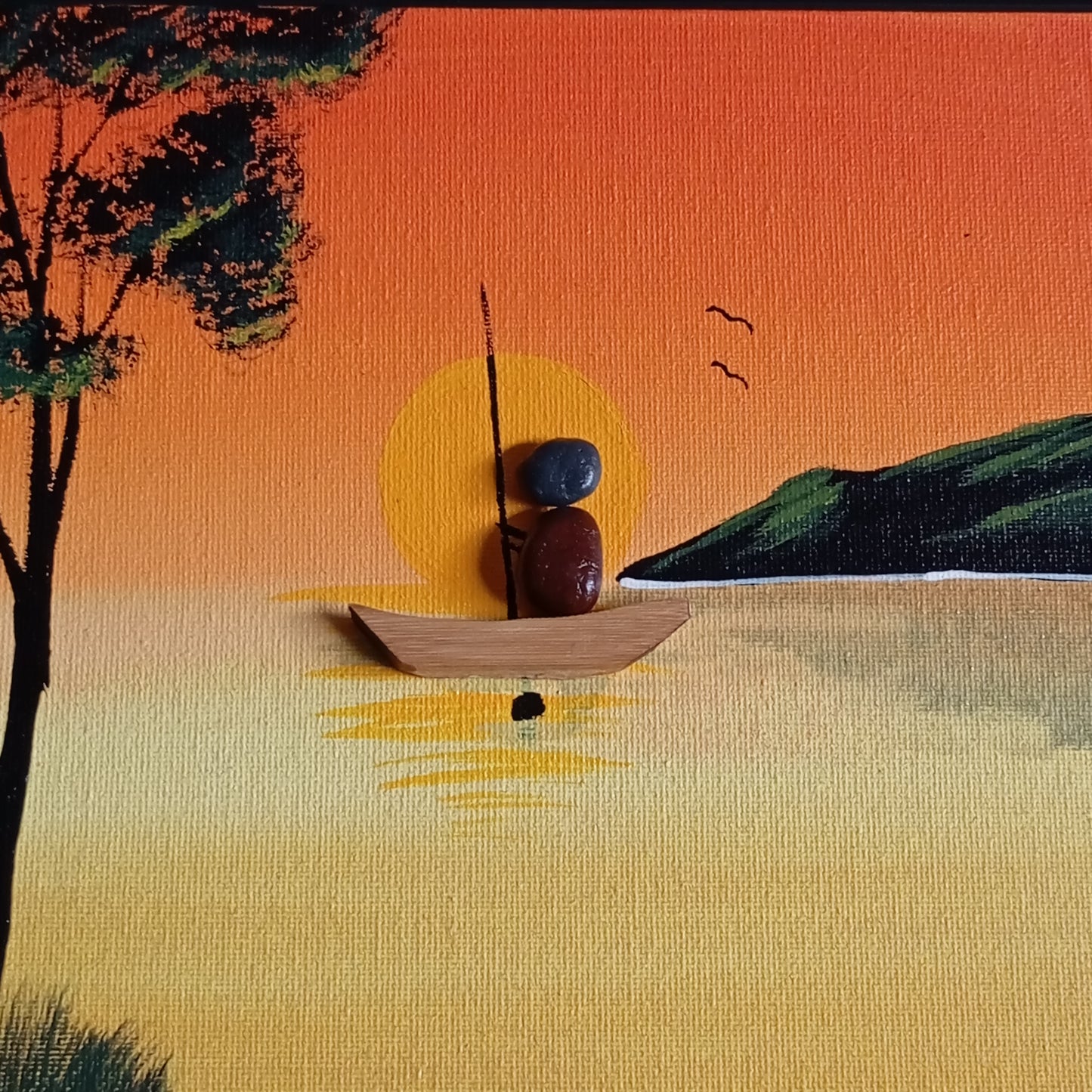 Boat Pebbles Art Frame