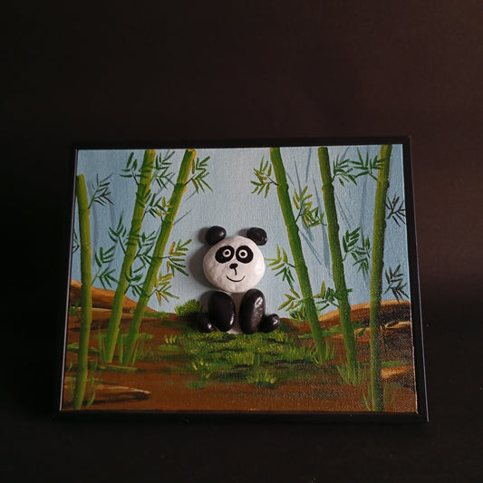 Panda Pebbles Art Frame