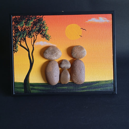 Nature Family Pebbles Art Frame