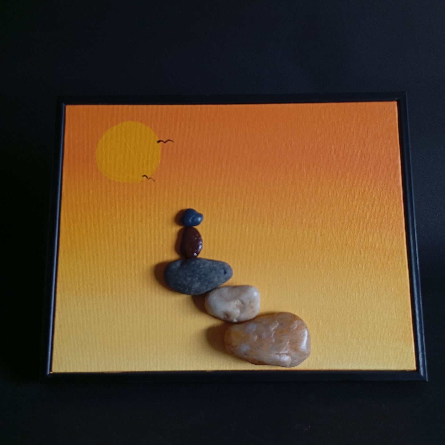 Sunrise Pebbles Art Frame