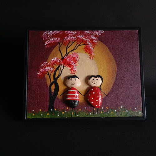 Couple Pebbles Art Frame