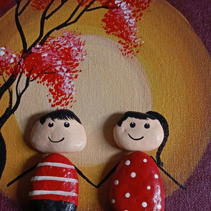 Couple Pebbles Art Frame