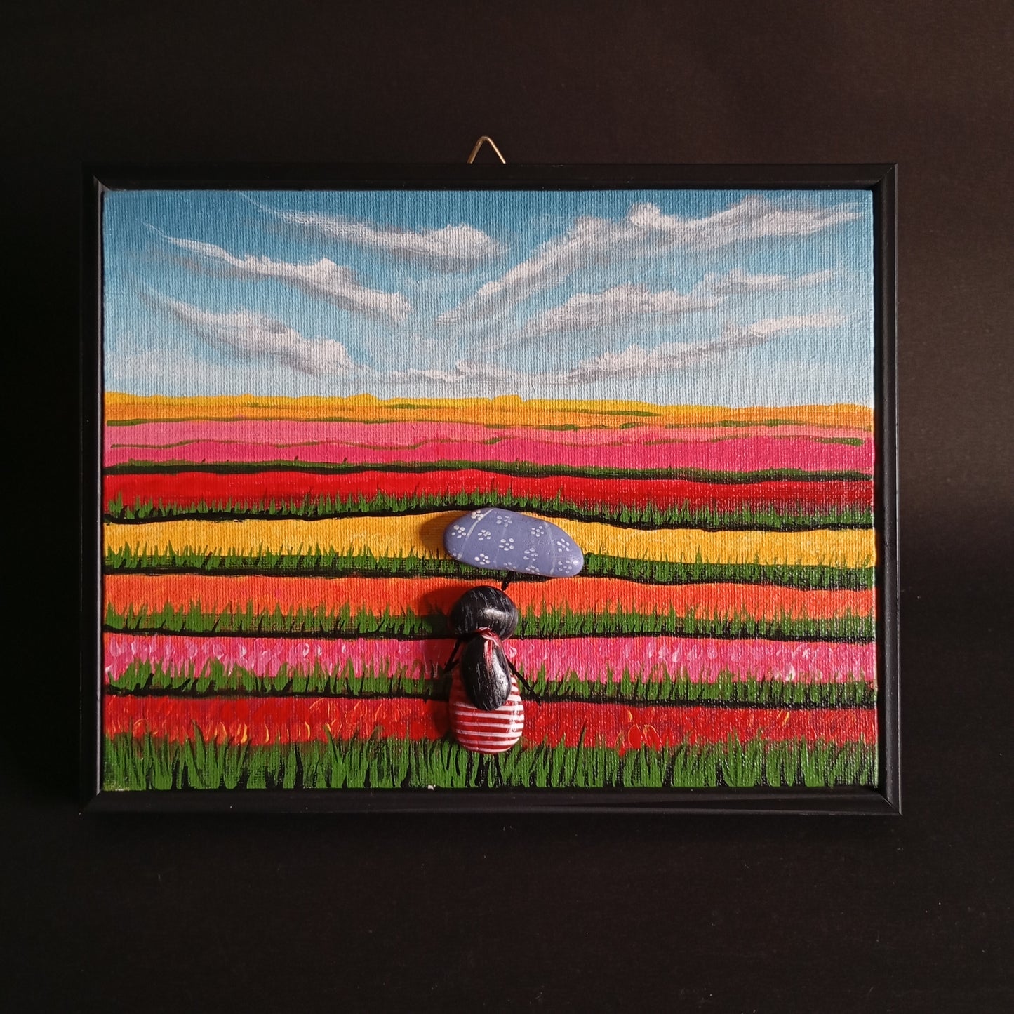 Tulip Farmland Pebbles Art Frame