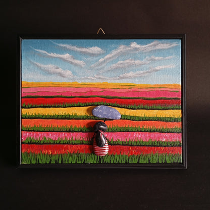 Tulip Farmland Pebbles Art Frame