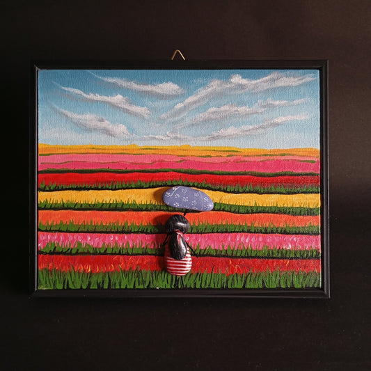 Tulip Farmland Pebbles Art Frame