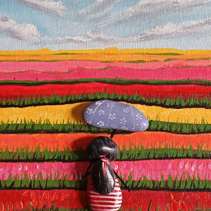 Tulip Farmland Pebbles Art Frame