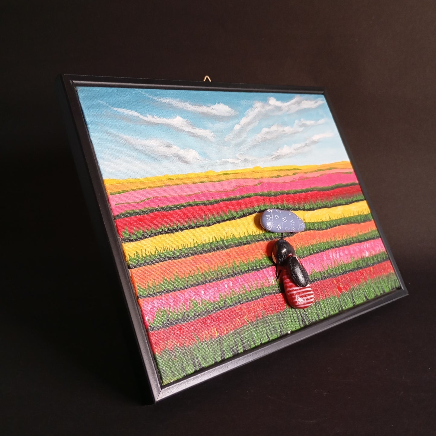 Tulip Farmland Pebbles Art Frame