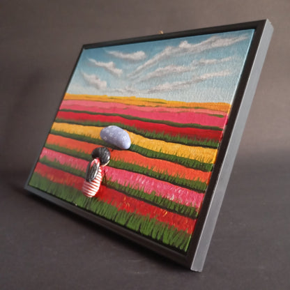 Tulip Farmland Pebbles Art Frame