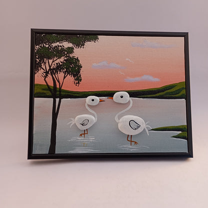 Cranes Pebbles Art Frame | 100% Handcrafted