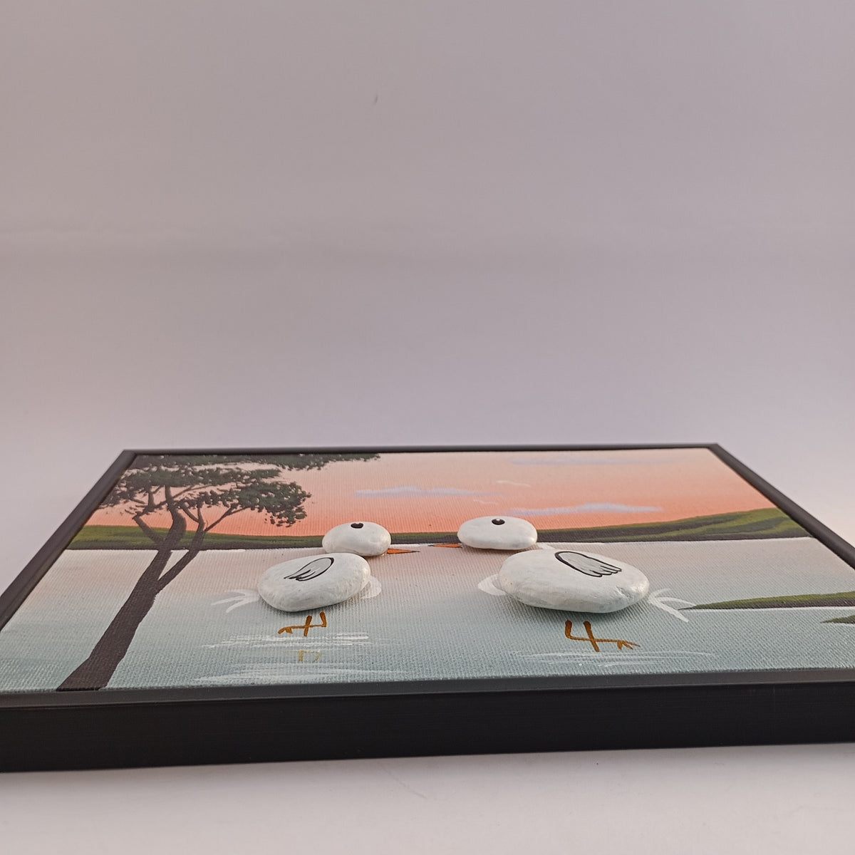 Cranes Pebbles Art Frame | 100% Handcrafted