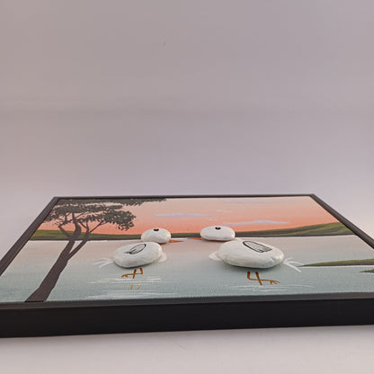 Cranes Pebbles Art Frame | 100% Handcrafted