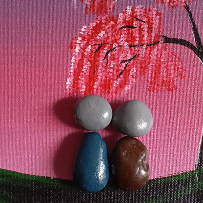 Couple Vertical Pebbles Art Frame