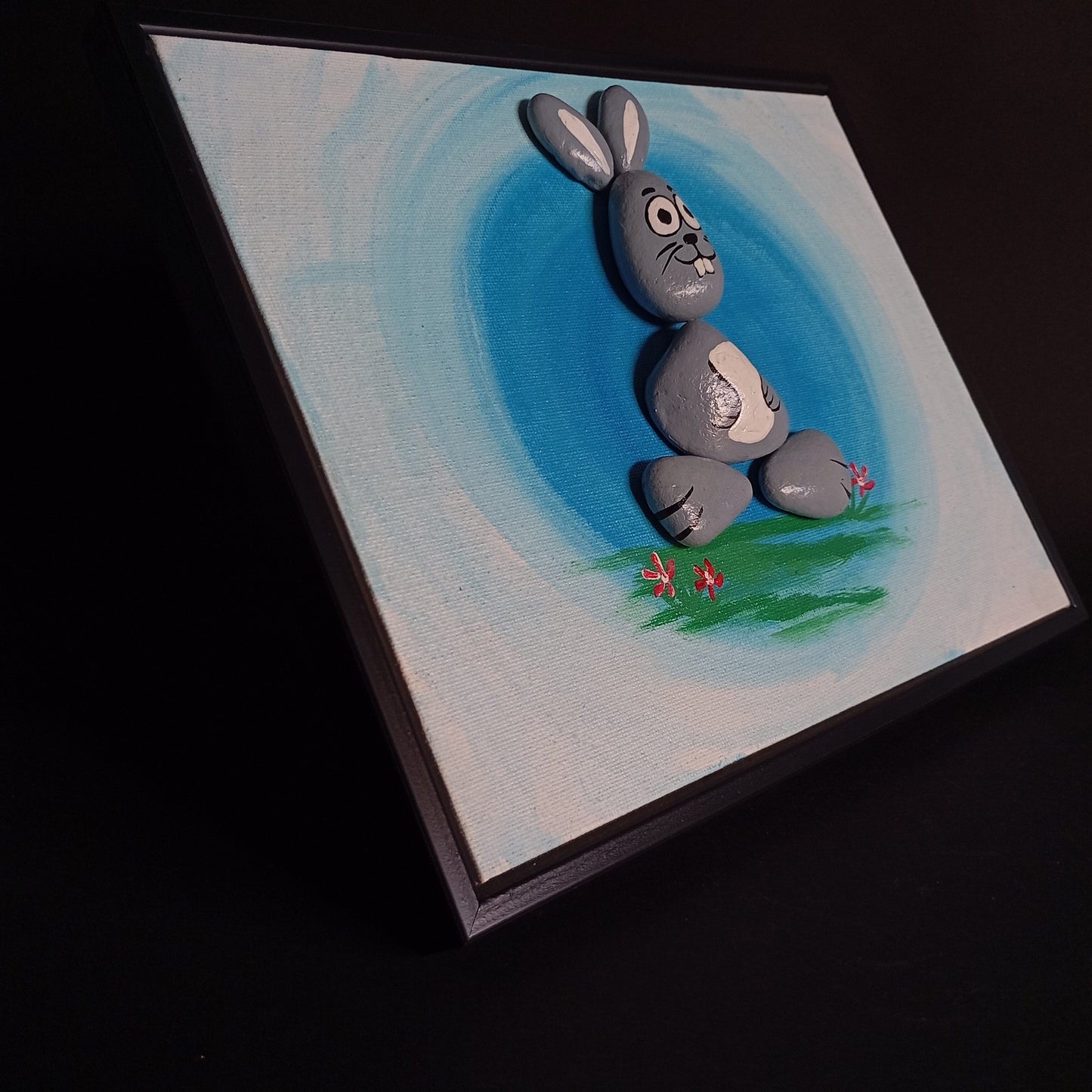 Bunny Pebbles Art Frame