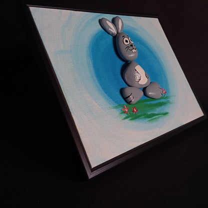 Bunny Pebbles Art Frame