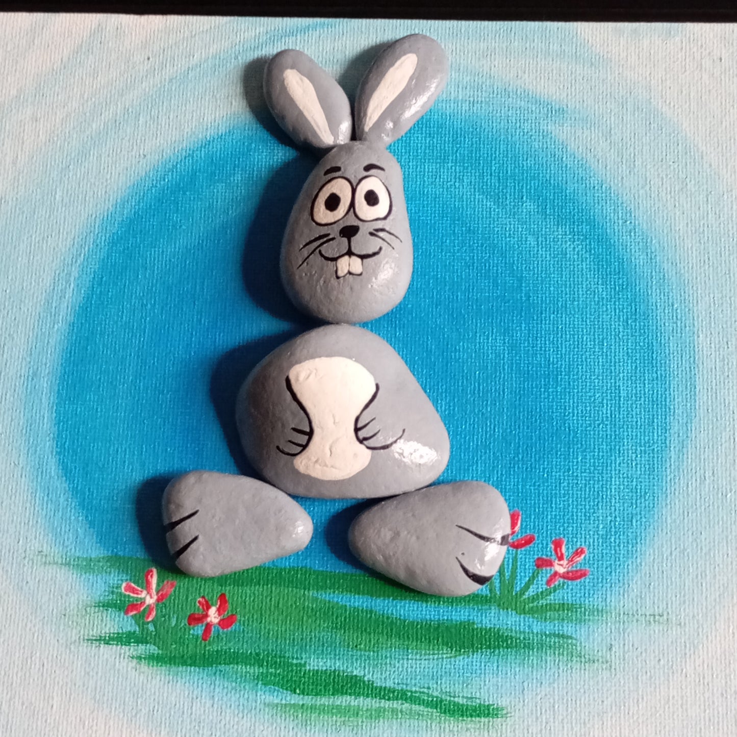 Bunny Pebbles Art Frame