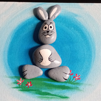 Bunny Pebbles Art Frame