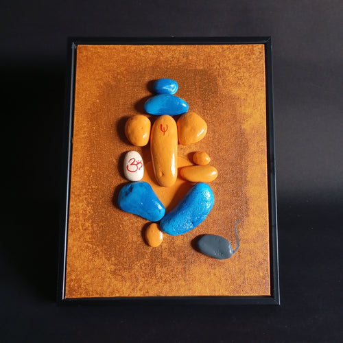 Lord Ganesha Pebbles Art Frame