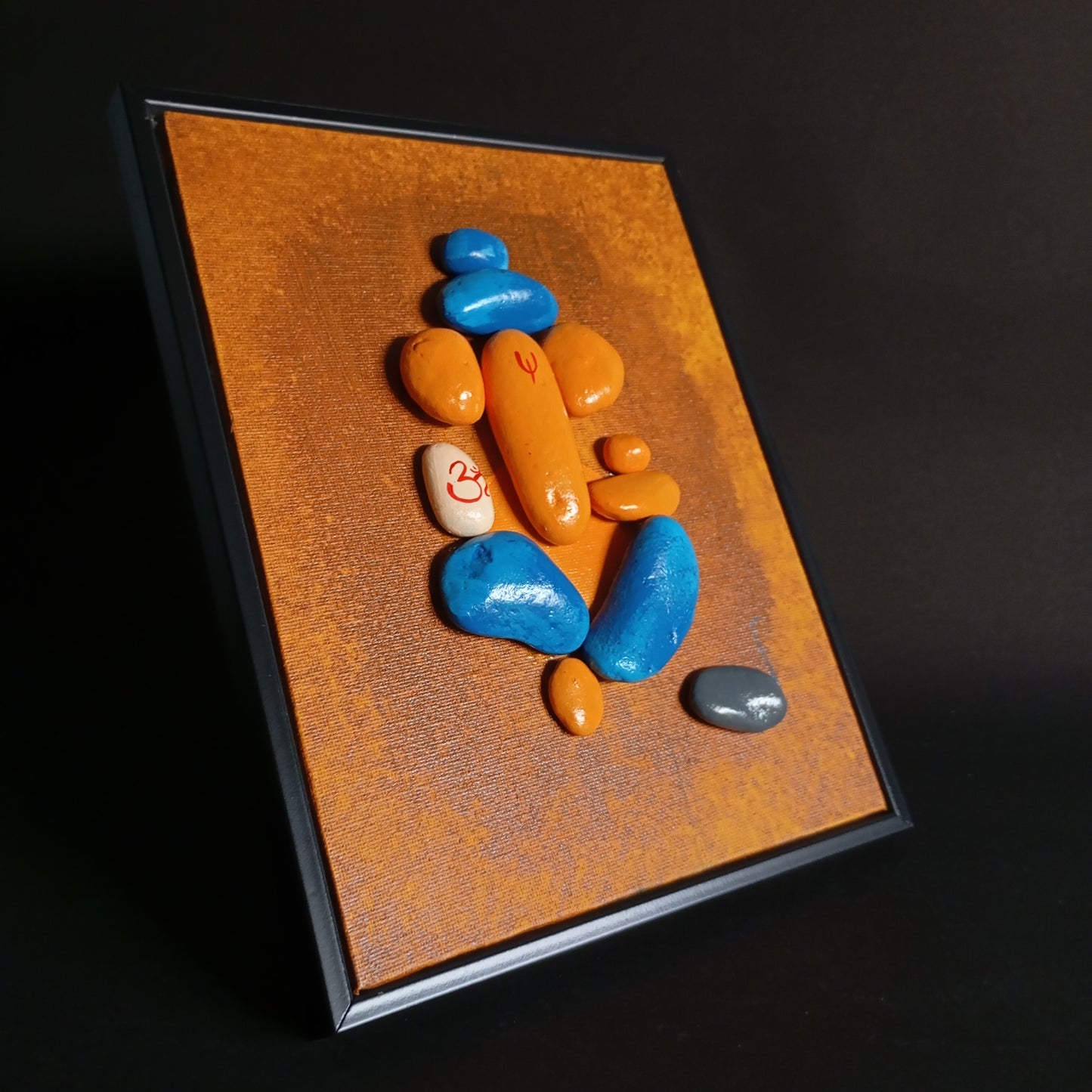 Lord Ganesha Pebbles Art Frame