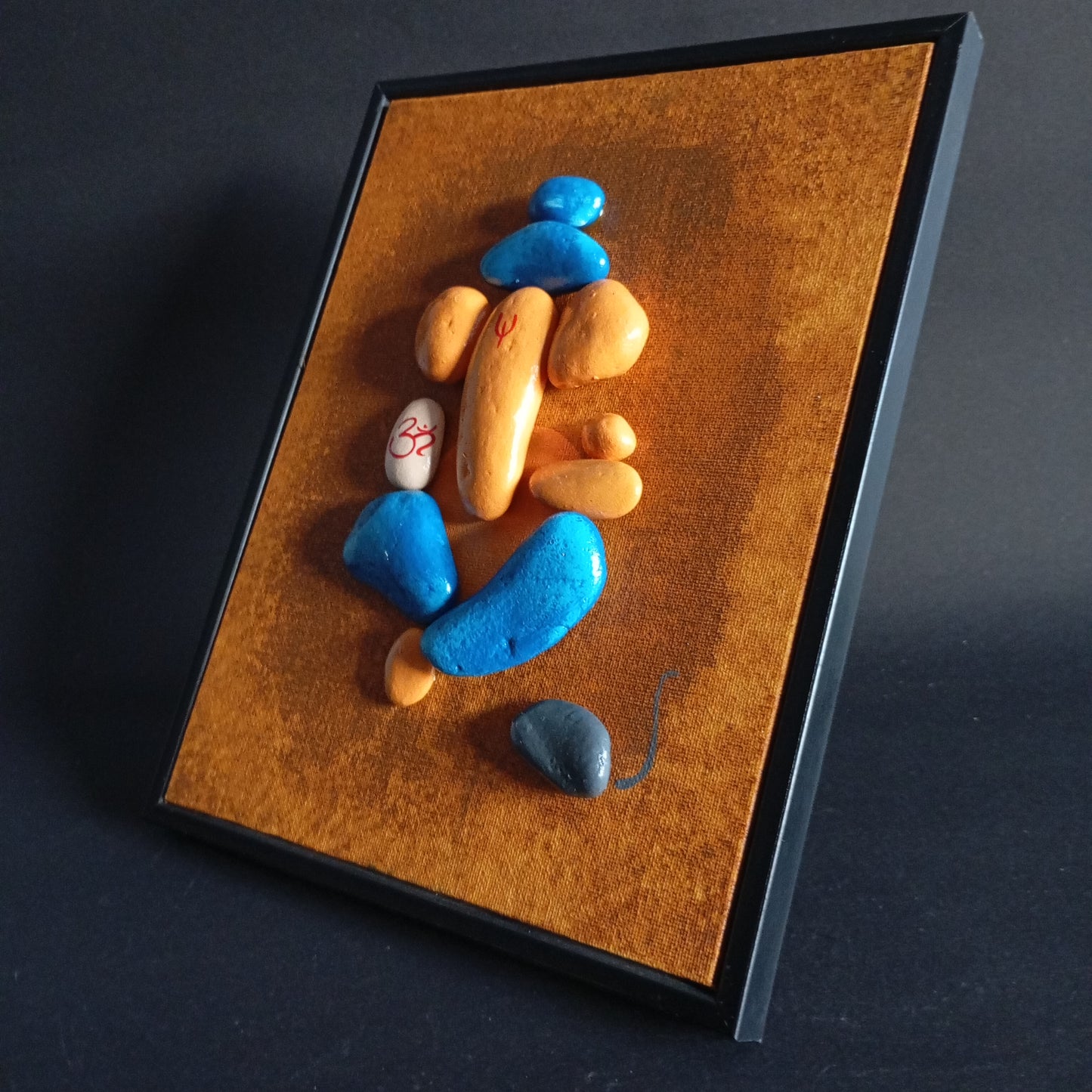 Lord Ganesha Pebbles Art Frame
