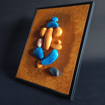 Lord Ganesha Pebbles Art Frame