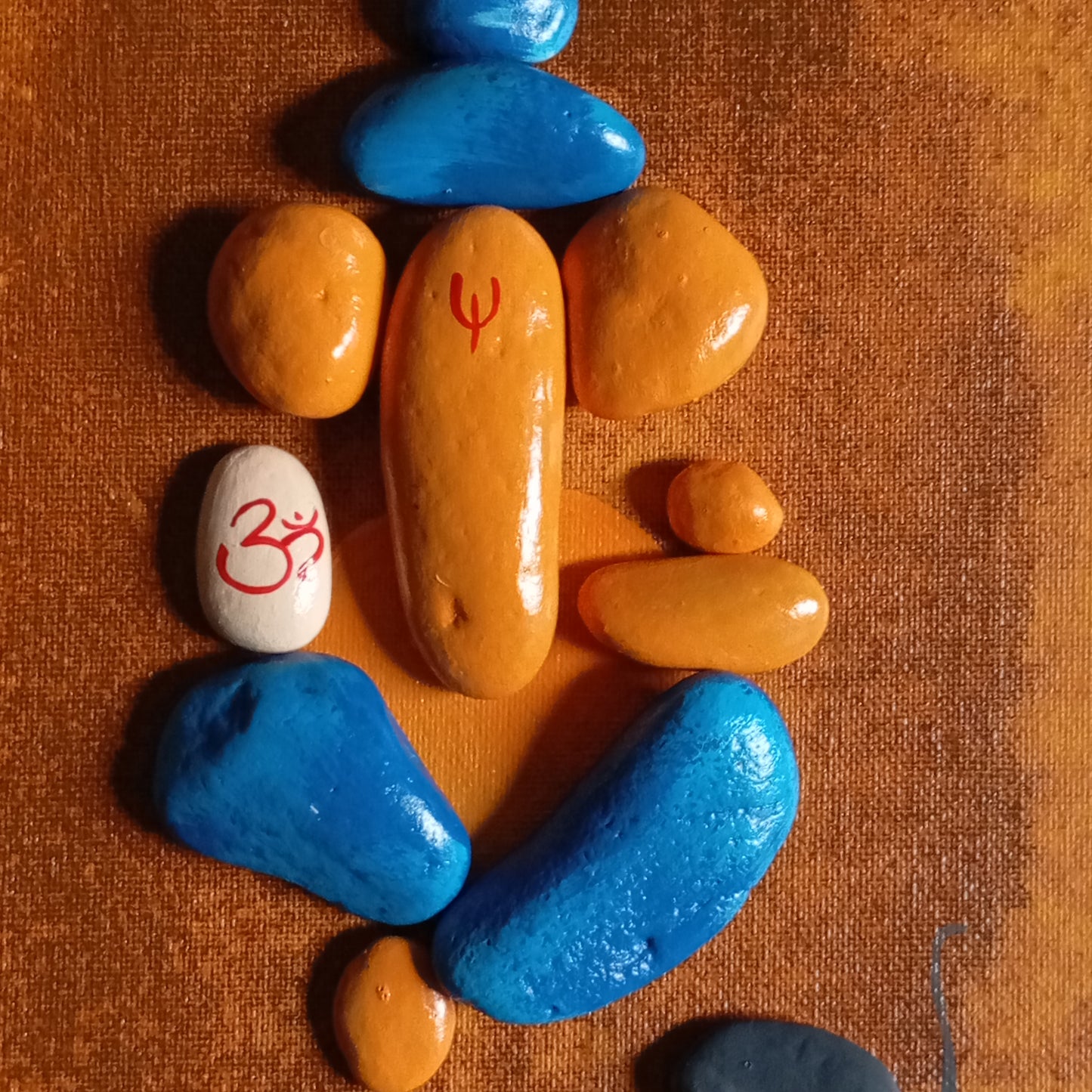 Lord Ganesha Pebbles Art Frame