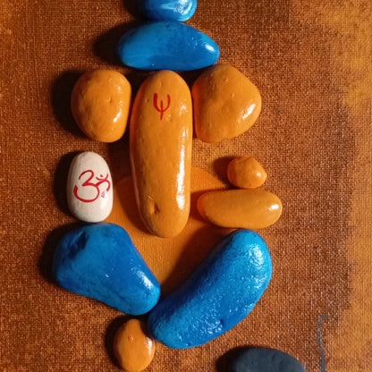 Lord Ganesha Pebbles Art Frame