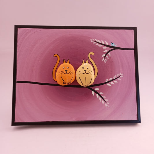 Cat Pebbles Art Frame