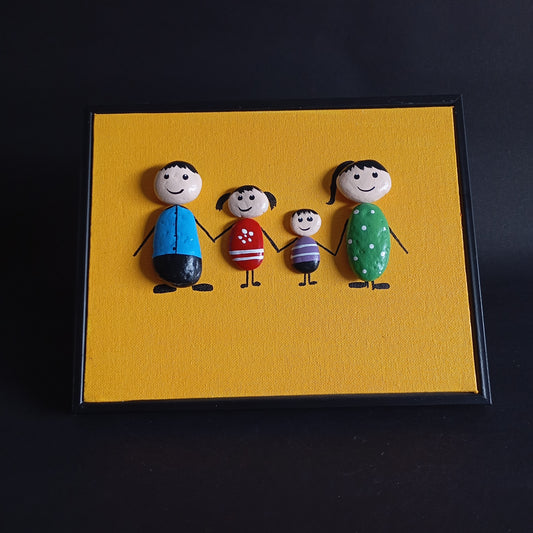 Family (Girl & Boy) Pebbles Big Art Frame
