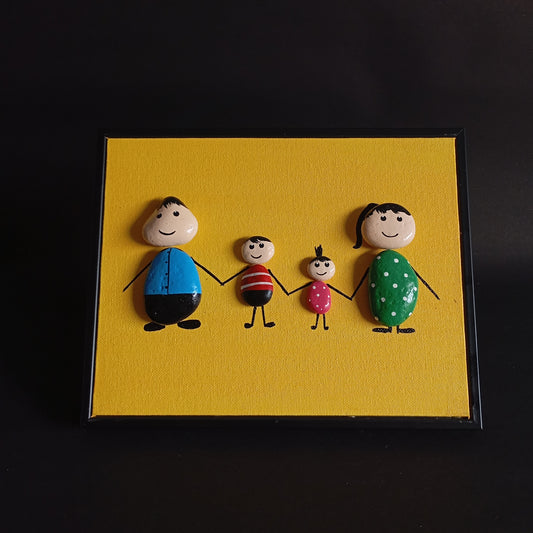 Family (Boy & Girl) Pebbles BIg Art Frame