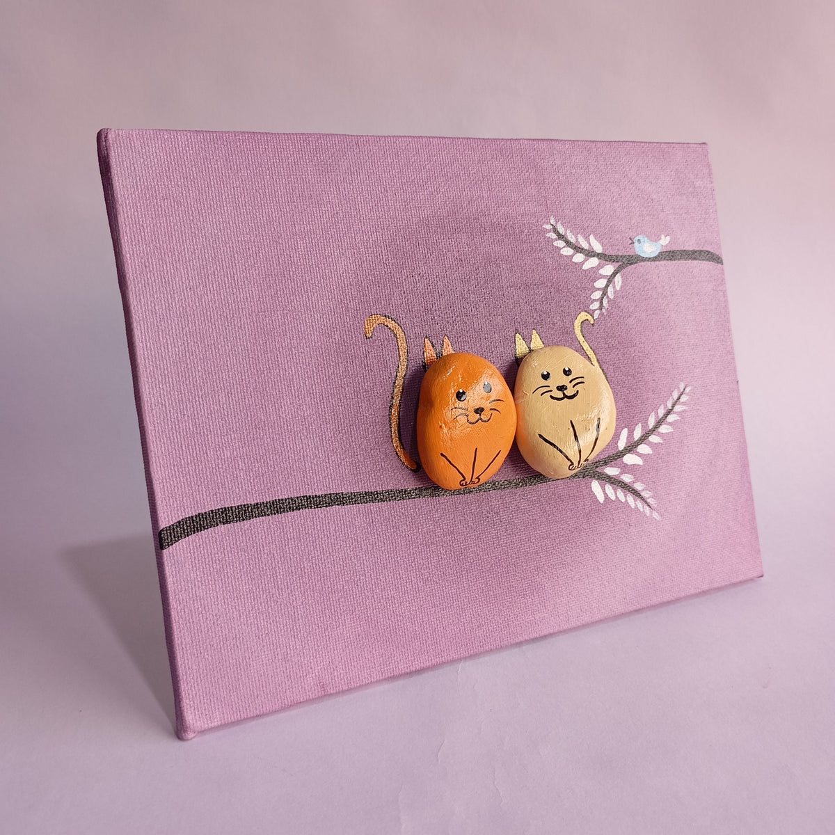 Cat Pebbles Art | 6 × 8 Inches | 100% Handcrafted