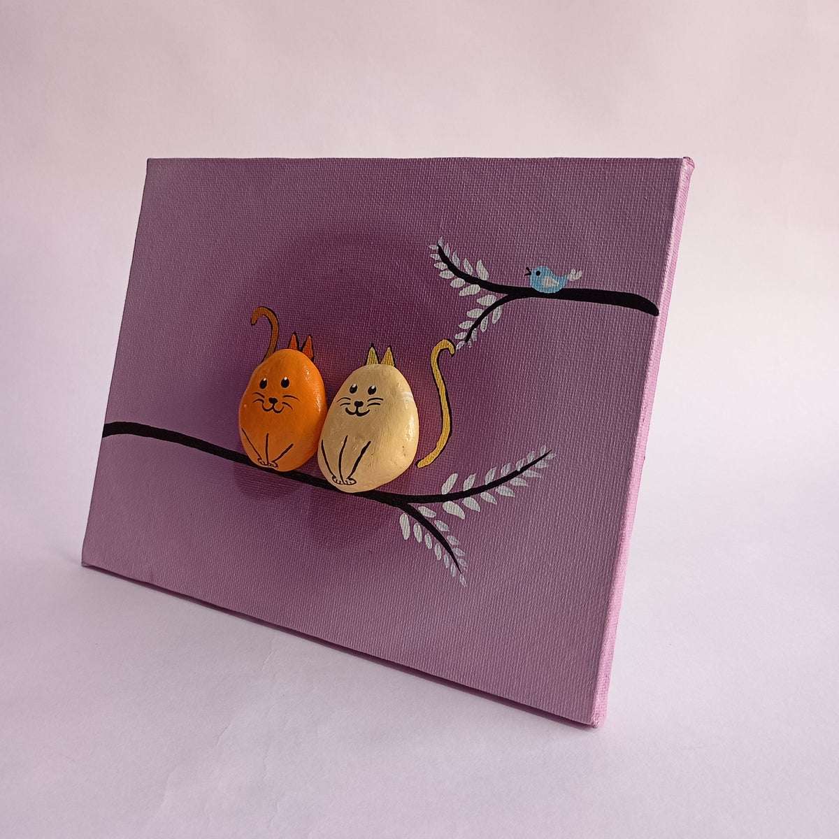 Cat Pebbles Art | 6 × 8 Inches | 100% Handcrafted