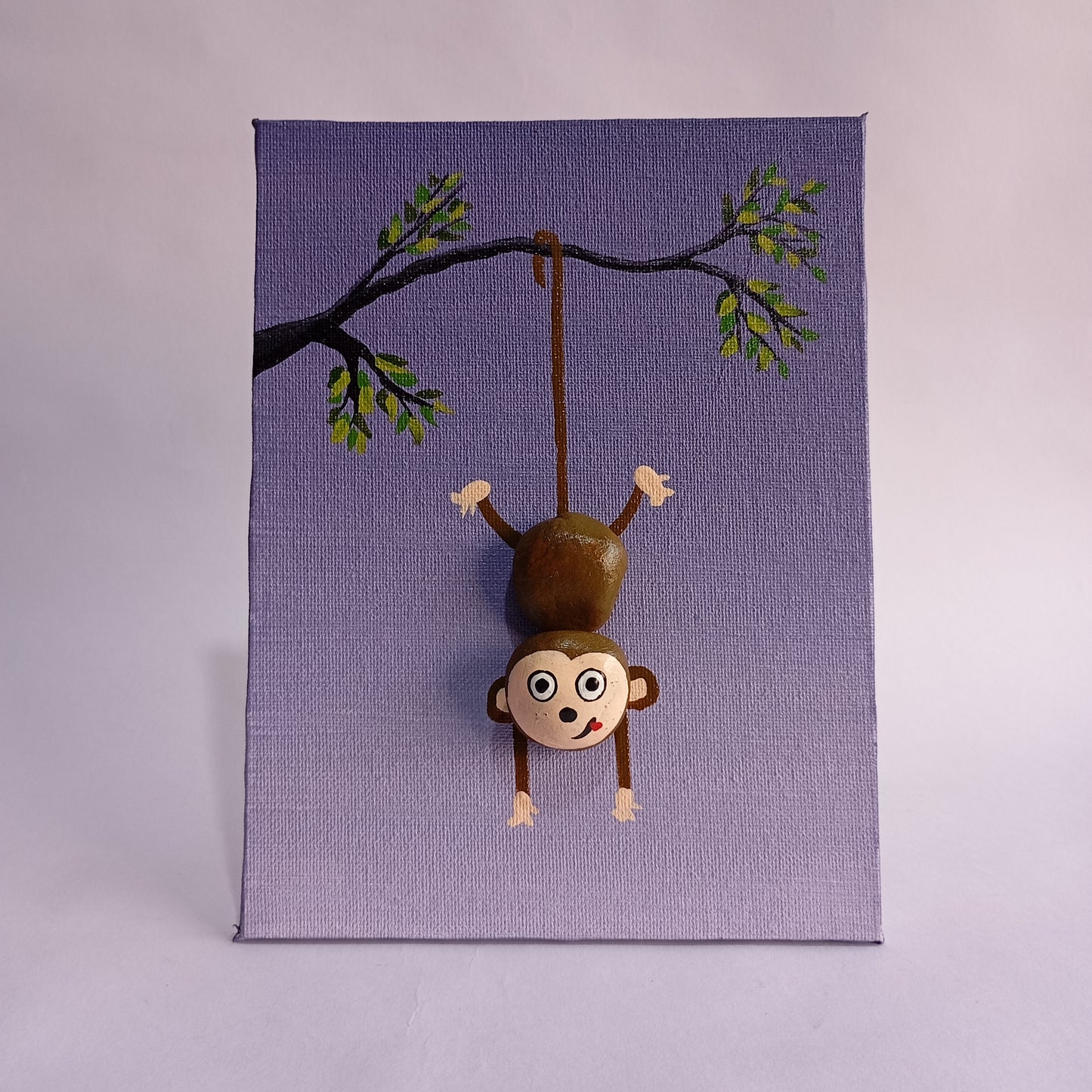 Monkey Pebbles Vertical Art