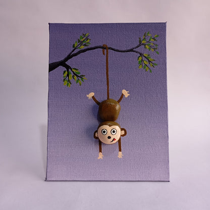 Monkey Pebbles Vertical Art