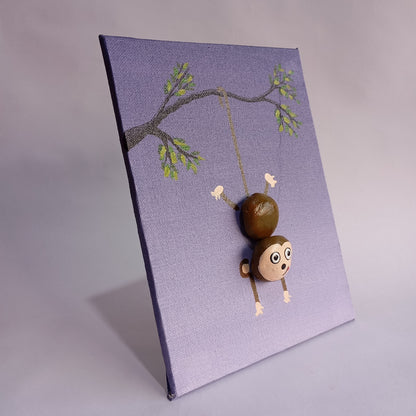 Monkey Pebbles Vertical Art