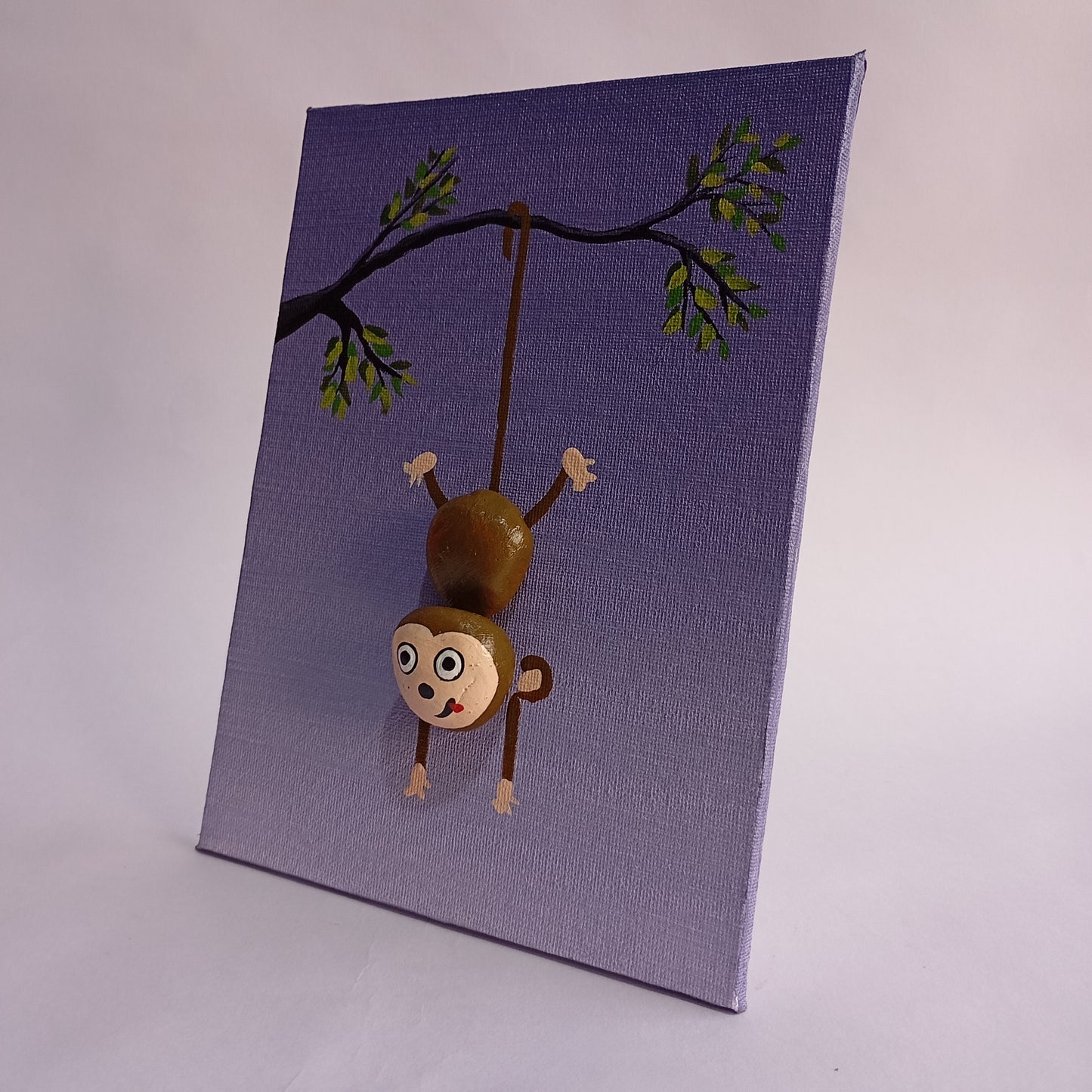 Monkey Pebbles Vertical Art
