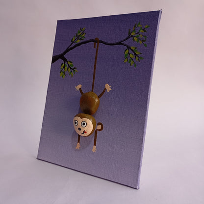 Monkey Pebbles Vertical Art
