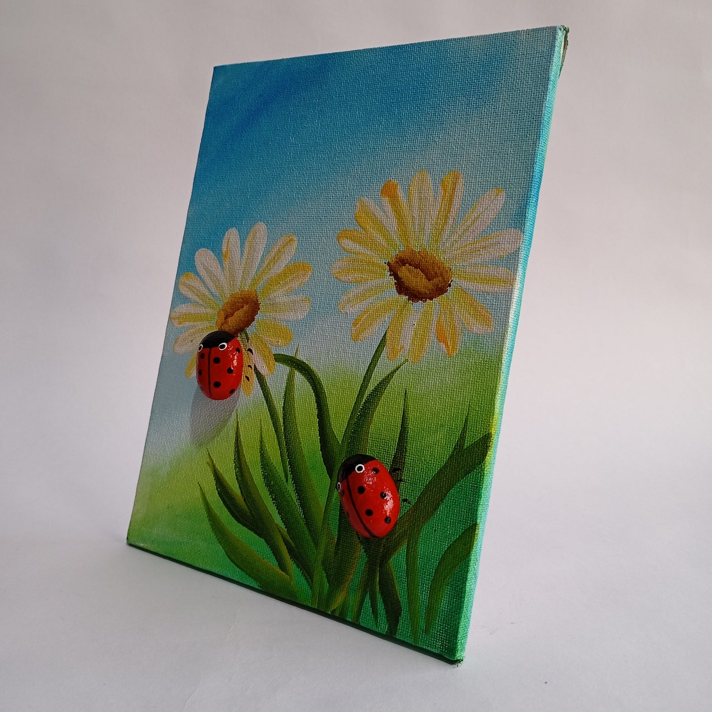 Flower & Bugs Pebbles Vertical Art