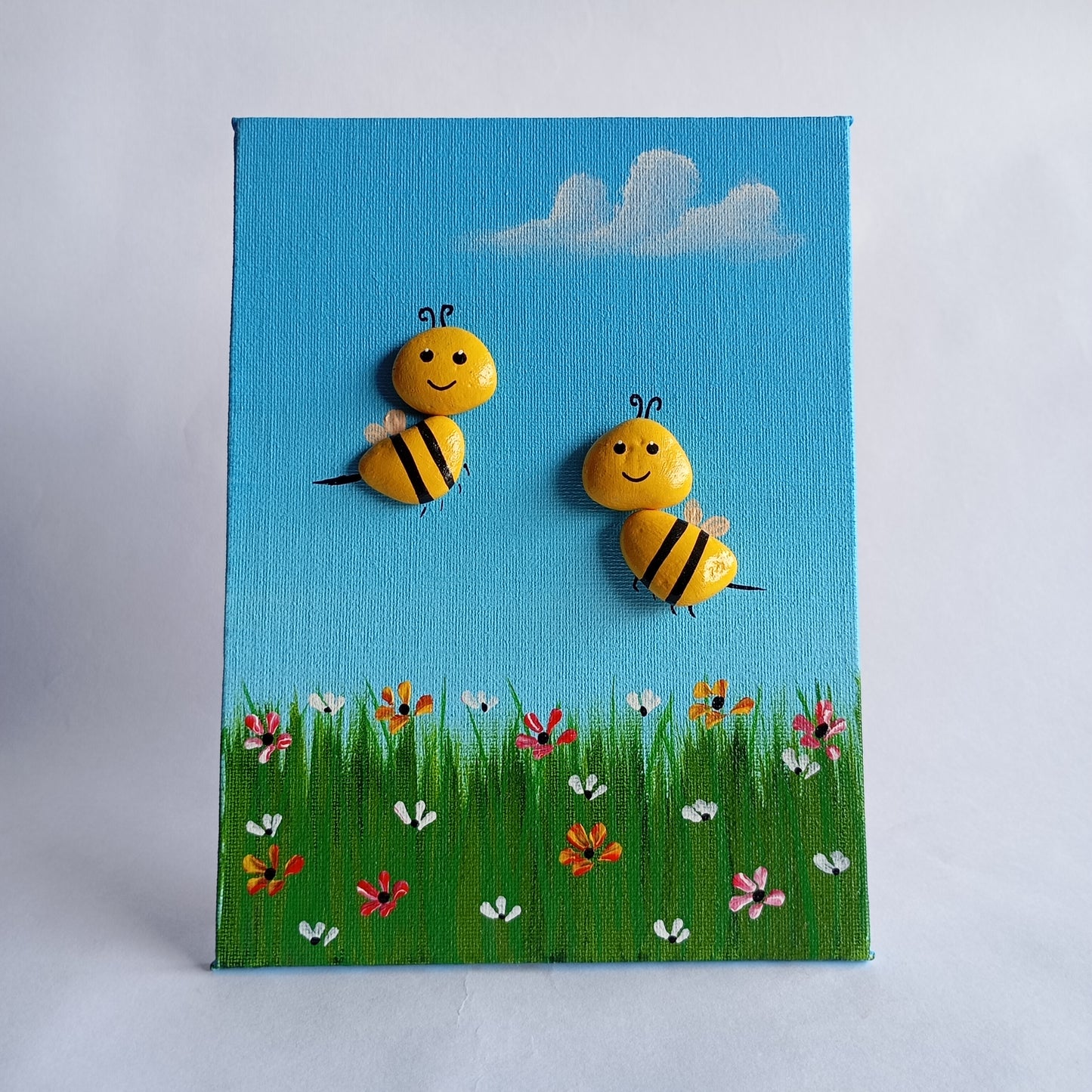 Butterfly Pebbles Vertical Art