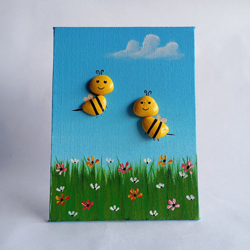 Butterfly Pebbles Vertical Art