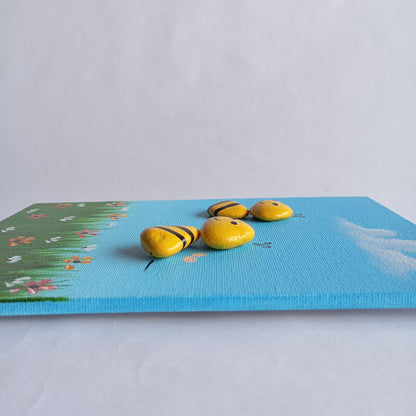 Butterfly Pebbles Vertical Art