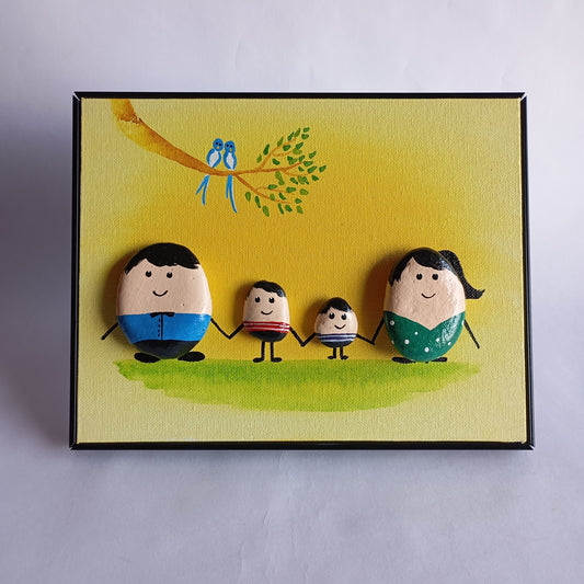 Family (Two Boys) Pebbles Big Art Frame
