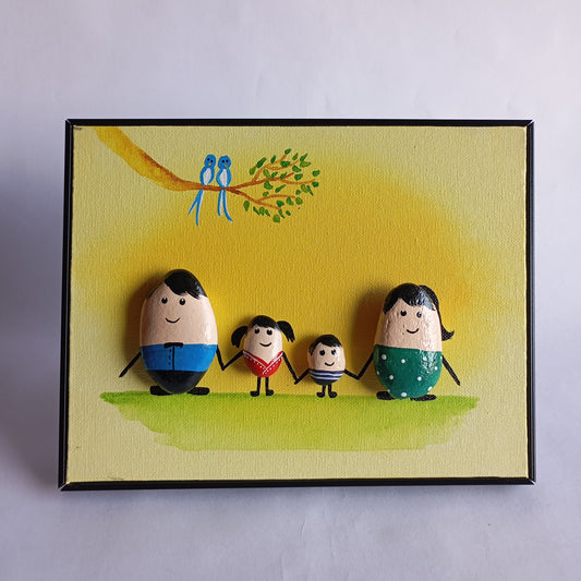 Family (Girl & Boy) Pebbles Big Art Frame